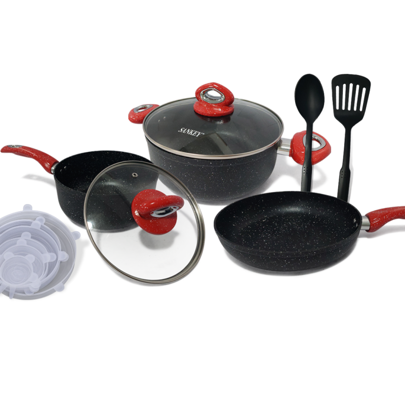 Ollas 13 piezas SANKEY con tapas de silicón