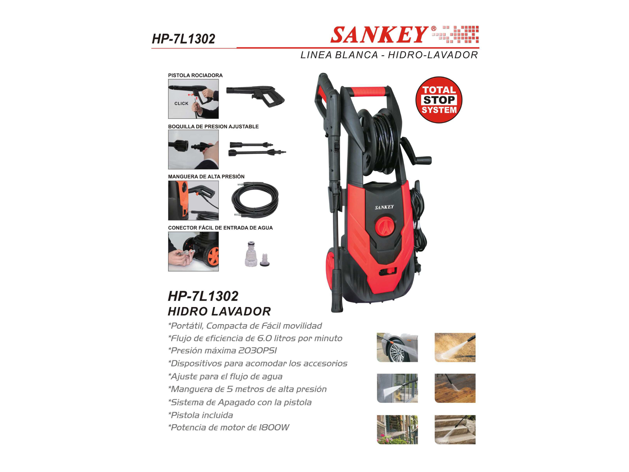 Hidrojet 6.0 Lts x min 1800W / 2030 PSI SANKEY - Imagen 4