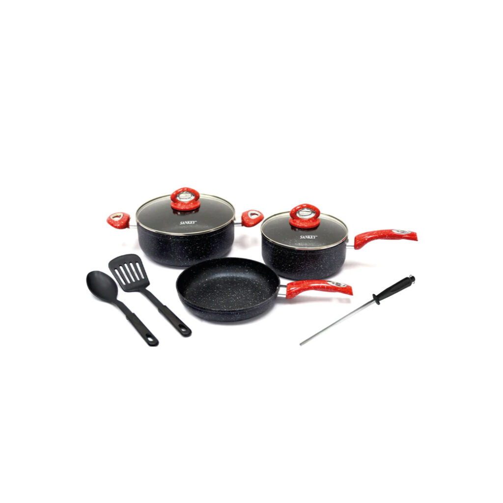 Juego De Ollas 8 Pzas inducción SANKEY/Negra